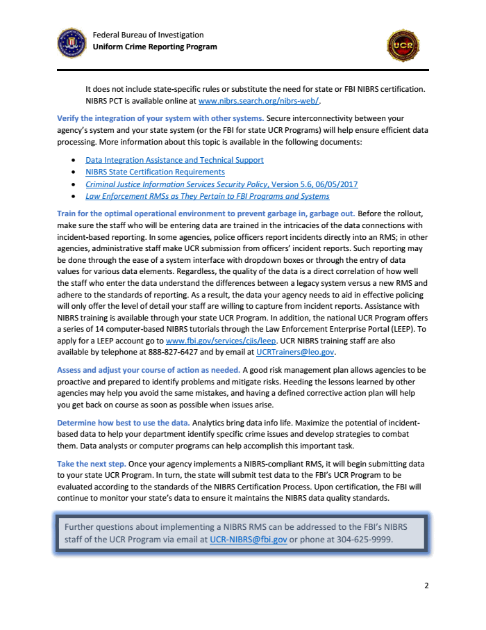 Statewide NIBRS RMS Technical Document