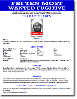 Bin Laden Wanted Poster