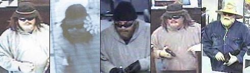 The suspect always wears disguises, like a fake beard and hair, hats, sunglasses, and gloves.
